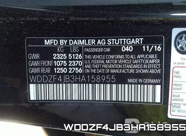 WDDZF4JB3HA158955 фото 10