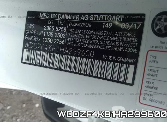 WDDZF4KB1HA239600 фото 10
