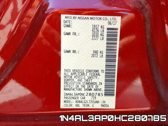 1N4AL3AP0HC280785 фото 2