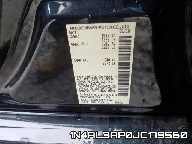 1N4AL3AP0JC179560 фото 2