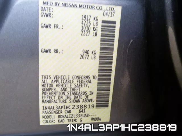 1N4AL3AP1HC238819 фото 2