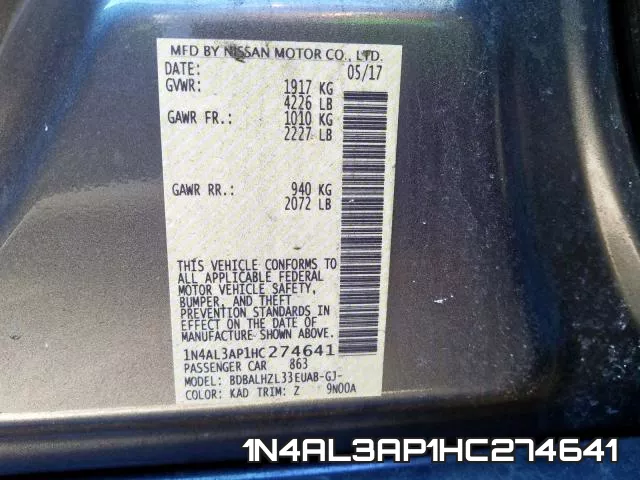 1N4AL3AP1HC274641 фото 2
