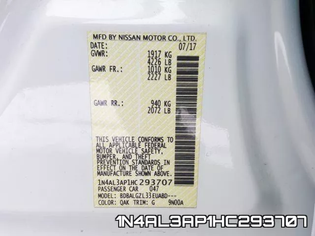 1N4AL3AP1HC293707 фото 2