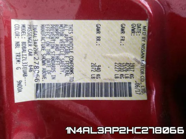 1N4AL3AP2HC278066 фото 2