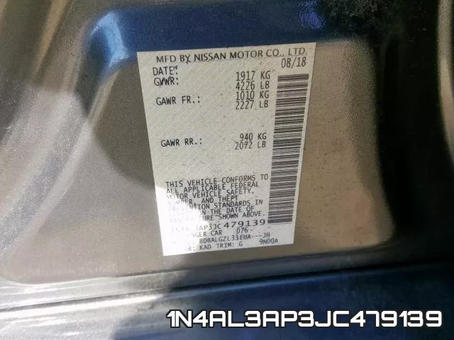 1N4AL3AP3JC479139 фото 2