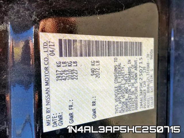 1N4AL3AP5HC250715 фото 2