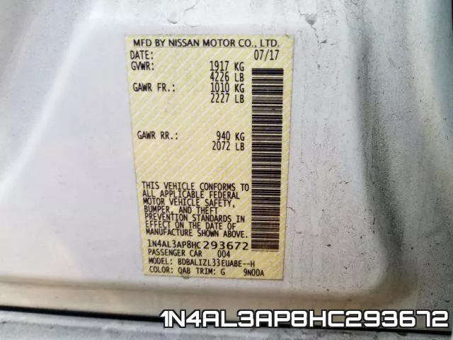 1N4AL3AP8HC293672 фото 2
