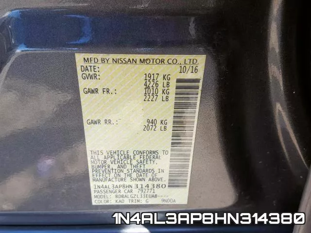 1N4AL3AP8HN314380 фото 2