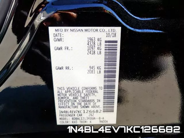 1N4BL4EV7KC126682 фото 2