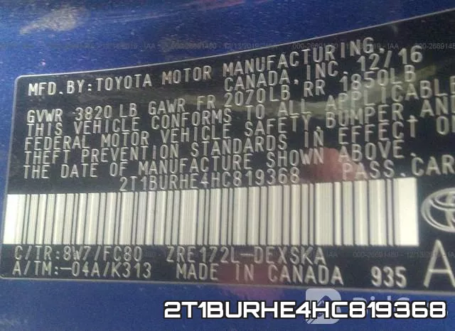 2T1BURHE4HC819368 фото 10