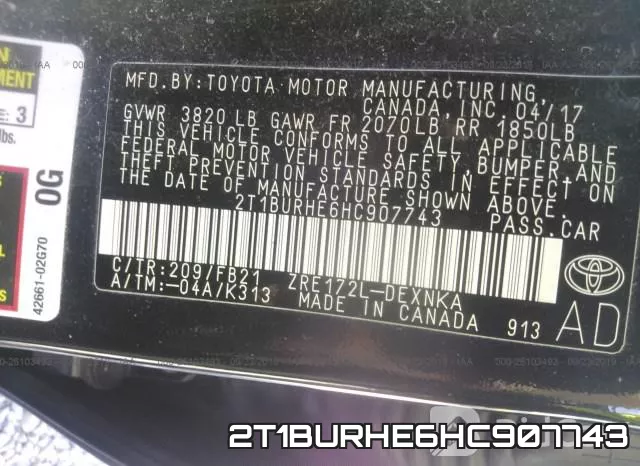 2T1BURHE6HC907743 фото 10