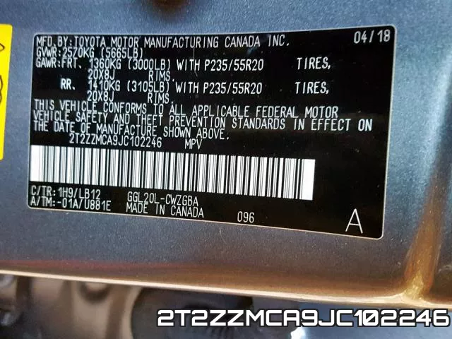 2T2ZZMCA9JC102246 фото 2