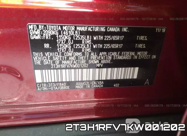 2T3H1RFV7KW001202 фото 10