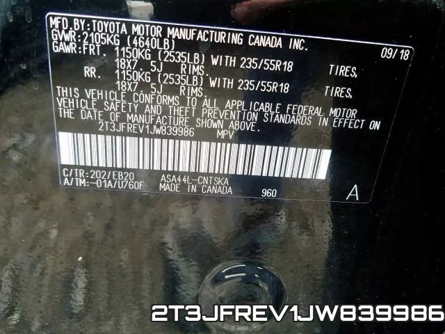2T3JFREV1JW839986 фото 2