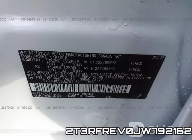 2T3RFREV0JW792162 фото 10