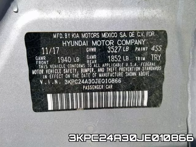 3KPC24A30JE010866 фото 2