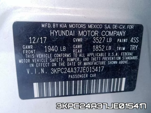 3KPC24A37JE015417 фото 2