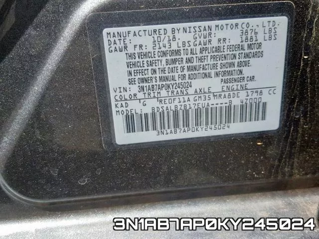 3N1AB7AP0KY245024 фото 2