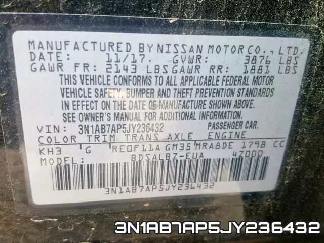 3N1AB7AP5JY236432 фото 2