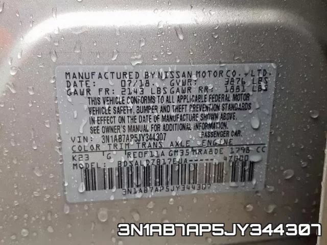 3N1AB7AP5JY344307 фото 2