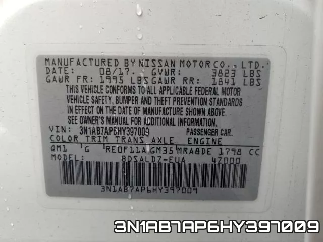 3N1AB7AP6HY397009 фото 2