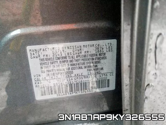 3N1AB7AP9KY326555 фото 2