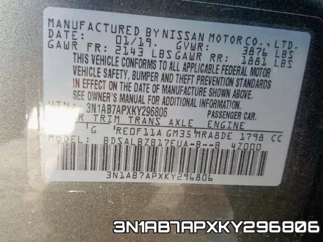 3N1AB7APXKY296806 фото 2