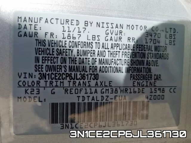 3N1CE2CP6JL361730 фото 2