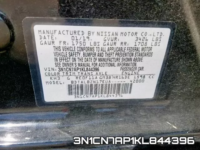 3N1CN7AP1KL844396 фото 2