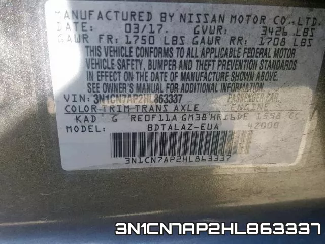 3N1CN7AP2HL863337 фото 2