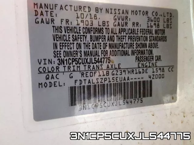 3N1CP5CUXJL544775 фото 2