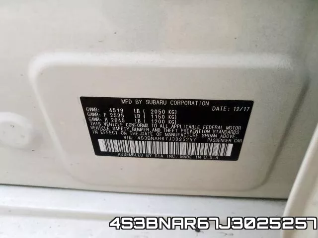 4S3BNAR67J3025257 фото 2