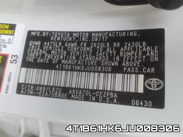 4T1B61HK6JU008306 фото 2