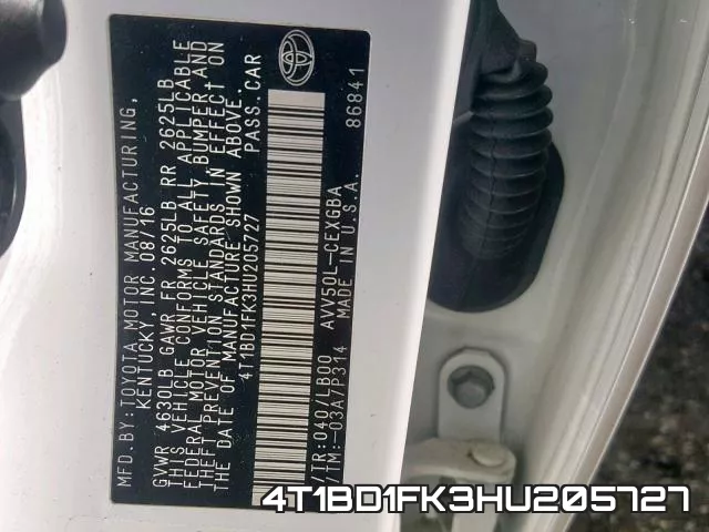 4T1BD1FK3HU205727 фото 2