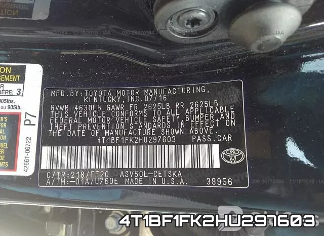 4T1BF1FK2HU297603 фото 10