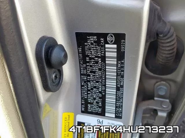 4T1BF1FK4HU273237 фото 2