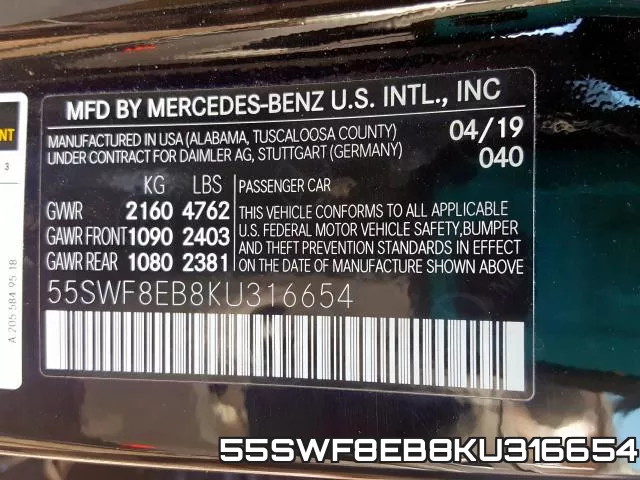 55SWF8EB8KU316654 фото 2