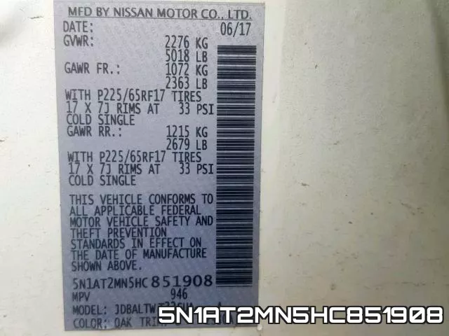 5N1AT2MN5HC851908 фото 2