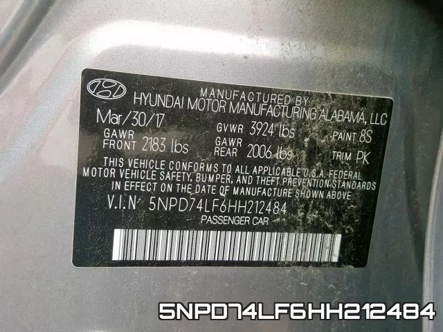 5NPD74LF6HH212484 фото 2
