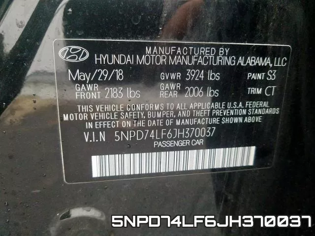 5NPD74LF6JH370037 фото 2
