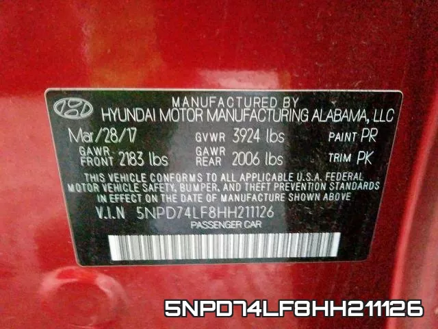 5NPD74LF8HH211126 фото 2