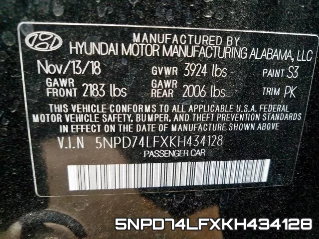 5NPD74LFXKH434128 фото 2