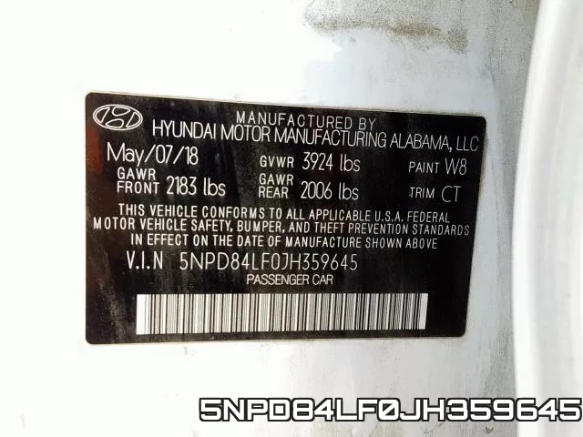 5NPD84LF0JH359645 фото 2