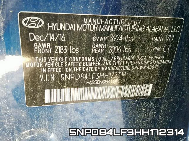 5NPD84LF3HH172314 фото 2