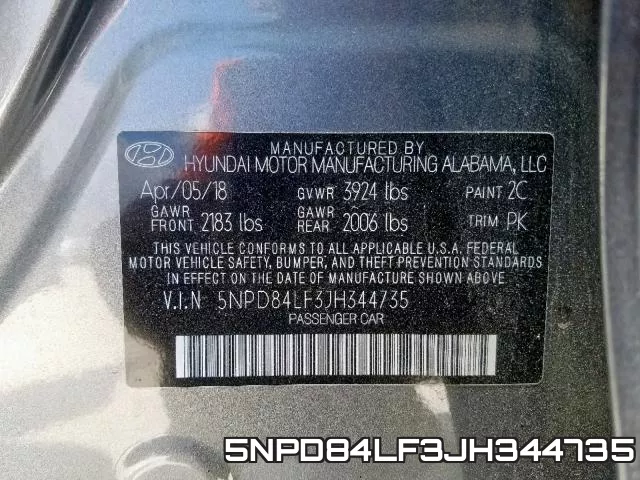 5NPD84LF3JH344735 фото 2