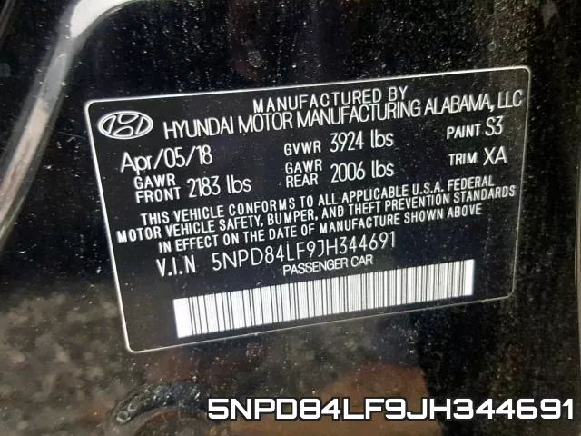 5NPD84LF9JH344691 фото 2