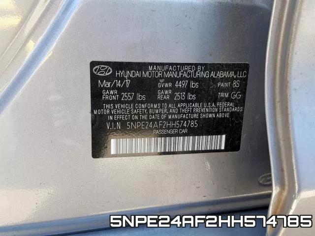 5NPE24AF2HH574785 фото 2