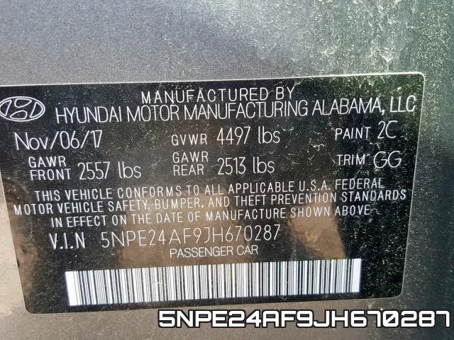 5NPE24AF9JH670287 фото 2