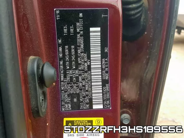 5TDZZRFH3HS189556 фото 2