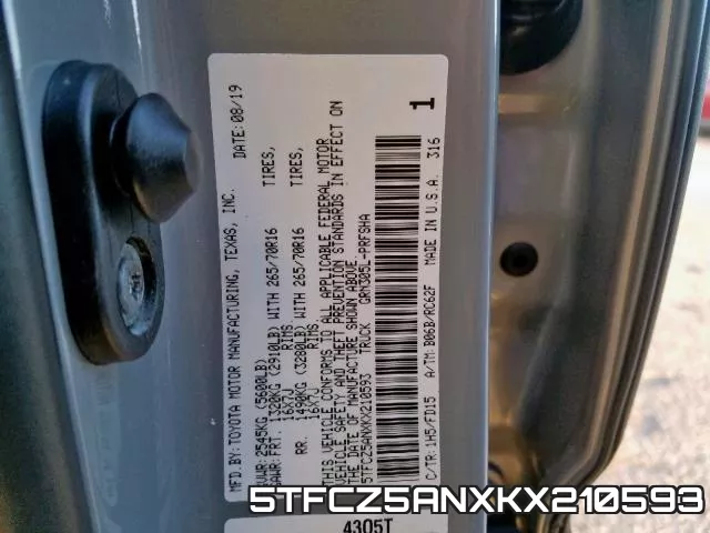 5TFCZ5ANXKX210593 фото 2